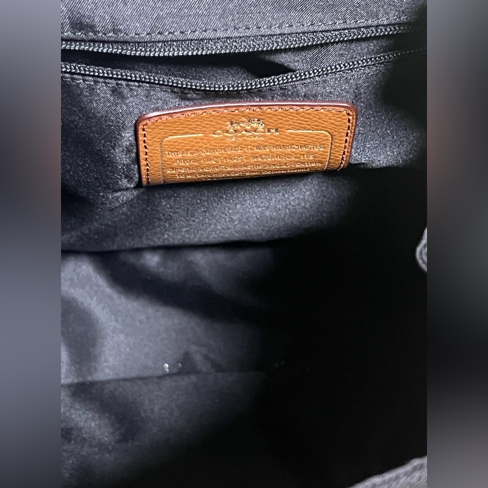 Coach Sawyer Backpack in Black Canvas and Brown Leather - Picture 5 of 5